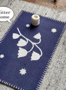 Glitter Home蓝铃花丝圈复古地垫中古包进入户商用耐脏蹭丝圈垫