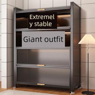 厨房架地板到天花板收纳柜壁挂式 微波炉家用柜门多层多功能收纳柜