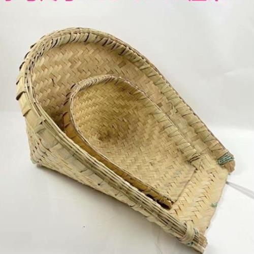 四川竹编装饰竹簸箕精品皮撮箕收纳竹篮竹扁畚箕扫斗铲子舞蹈道具