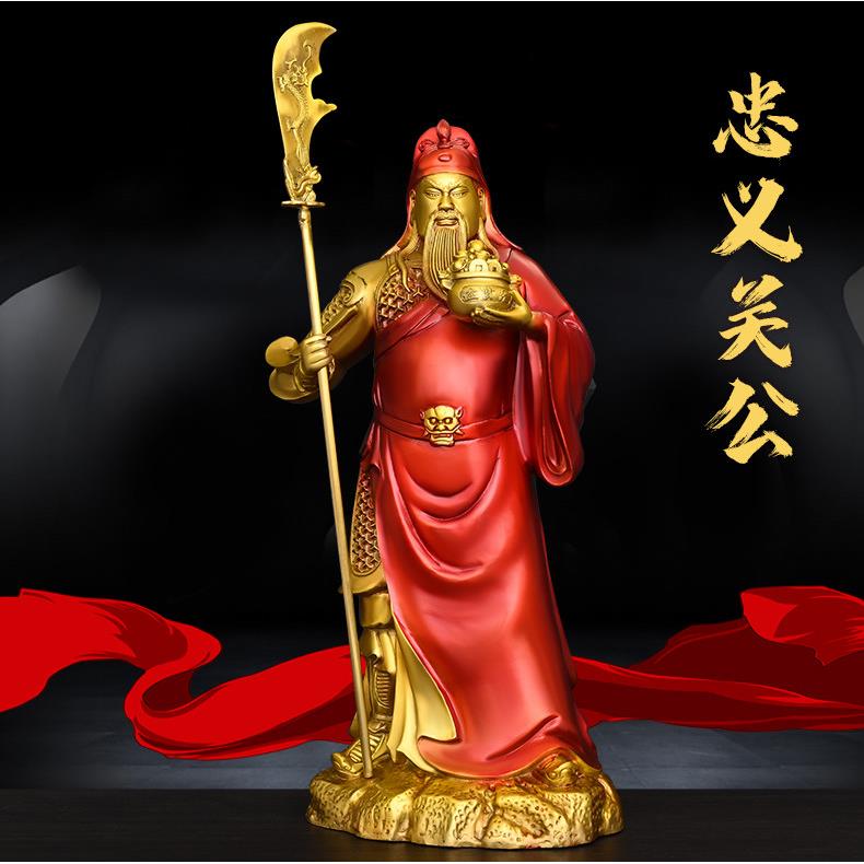 铜关公摆件关公铜像武财神爷武圣关公铜像客厅办公室店铺桌面摆件