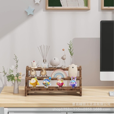 木质陈列架阶梯收纳架展示架盲盒展示架多功能置物架厨房调料架