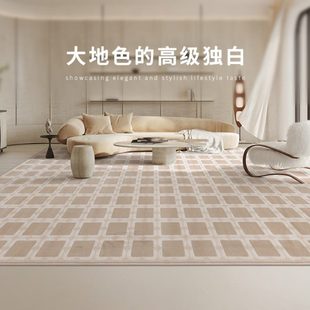 暖色 奶油风地毯客厅防水可擦免洗家用茶几客厅毯高级轻奢2024新款