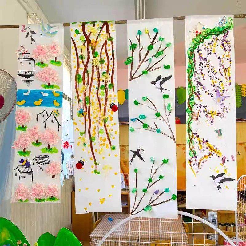 幼儿园教室春天吊饰画 画布美术美工区空中布置挂饰材料涂鸦墙面,家居饰品,吊饰/挂饰,淘宝优惠券,粉丝福利购,淘宝优惠卷