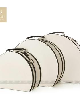 MOON样板房黑白半月收纳盒衣帽间装饰品衣柜收纳箱摆件软装