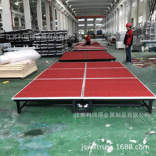 钢铁酒店折叠舞台 钢铁折叠婚庆舞台 年会带轮移动舞台shizhan