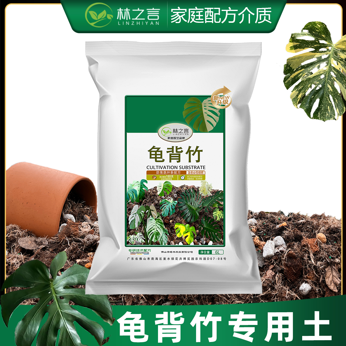 林之言龟背芋专用土种植室内盆栽热植洒金泥炭颗粒天南星科营养土