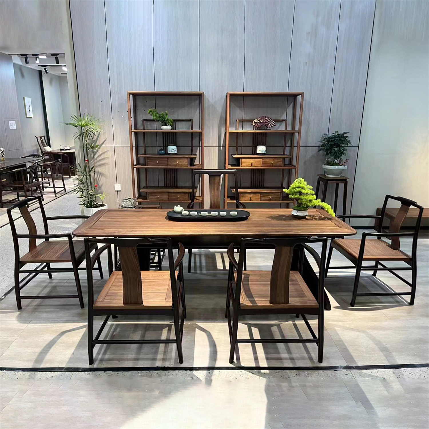 高档新中式功夫茶桌实木自动泡茶台办公茶几一桌五椅子带电磁炉,住宅家具,家用茶台/茶桌,淘宝优惠券,粉丝福利购,淘宝优惠卷