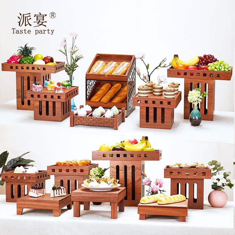 木质甜品台摆件自助餐食物展示架寿司蛋糕点心架创意冷餐茶歇摆台