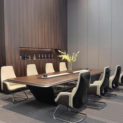 新中式实木会议桌长桌现代简约轻奢高级感洽谈桌会议室长桌高端