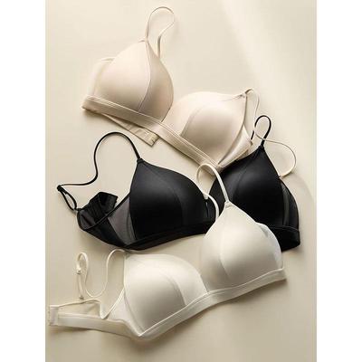 软到心坎1oo%桑蚕丝内里法式缎面无钢圈薄款无痕内衣女《MUYZH012