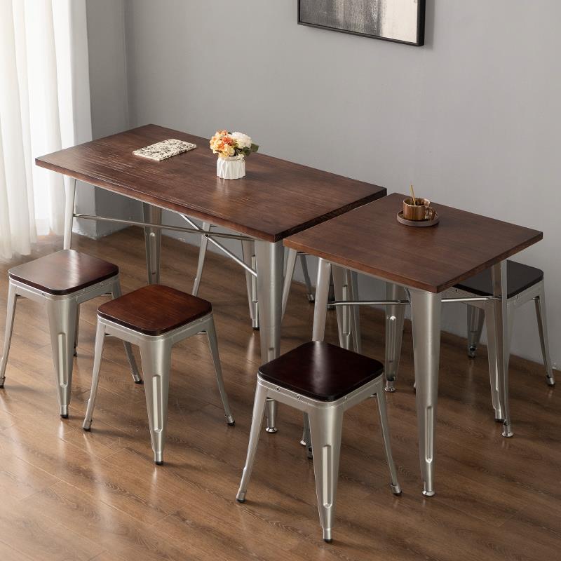 工业风格奶茶店桌椅组合定制汉堡咖啡店餐饮家具烧烤麻辣烫网红桌