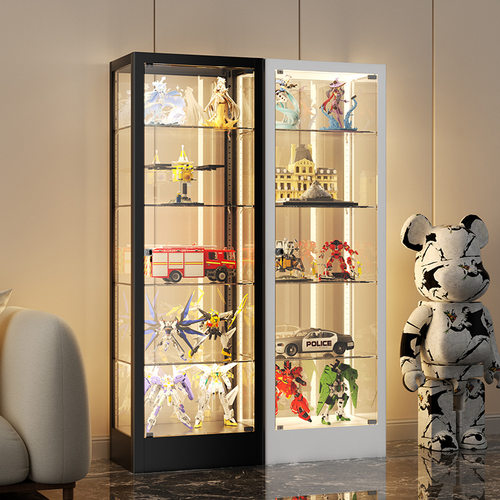 透明玻璃酒柜展示柜靠墙家用客厅现代简约红酒手办模型展柜落地柜