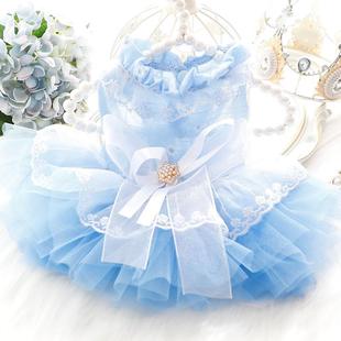 猫咪公主纱裙华尔兹婚纱礼服小型犬泰迪宠物比熊 狗狗衣服春夏薄款