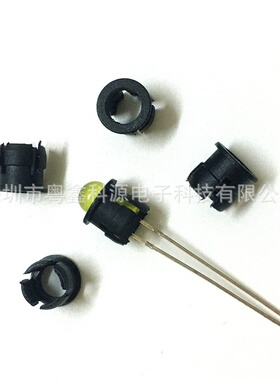 LED灯套5mm平扣灯套F5平扣灯帽 黑色塑料胶套5mm面板led灯座 厚款