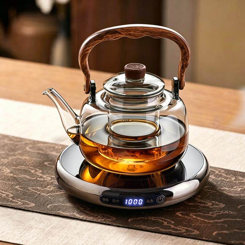 忆壶茶轻奢黑晶炉煮茶壶玻璃家用套装26新款办公室超薄小型煮茶炉
