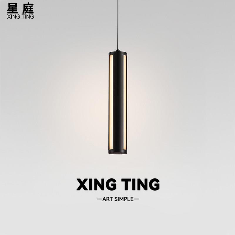 意式卧室床头吊灯现代简约新款饭厅玄关灯高端可升降氛围小吊灯