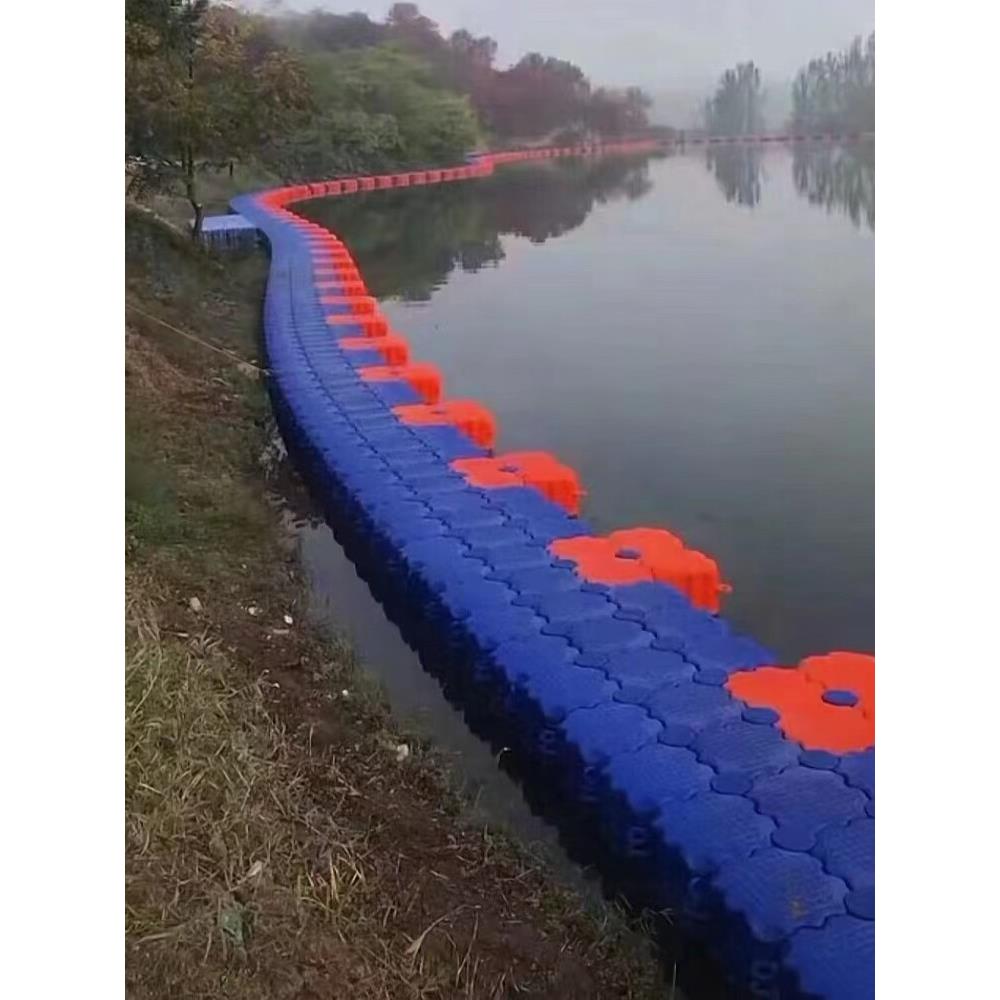 高密度水上浮筒塑料浮桥浮台漂浮桶浮动码头大浮力垂钓鱼专用平台