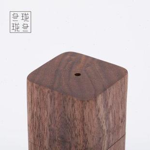 创意便携牙签罐 北美黑胡桃原创客厅家用高档木质牙签盒筒简约个性