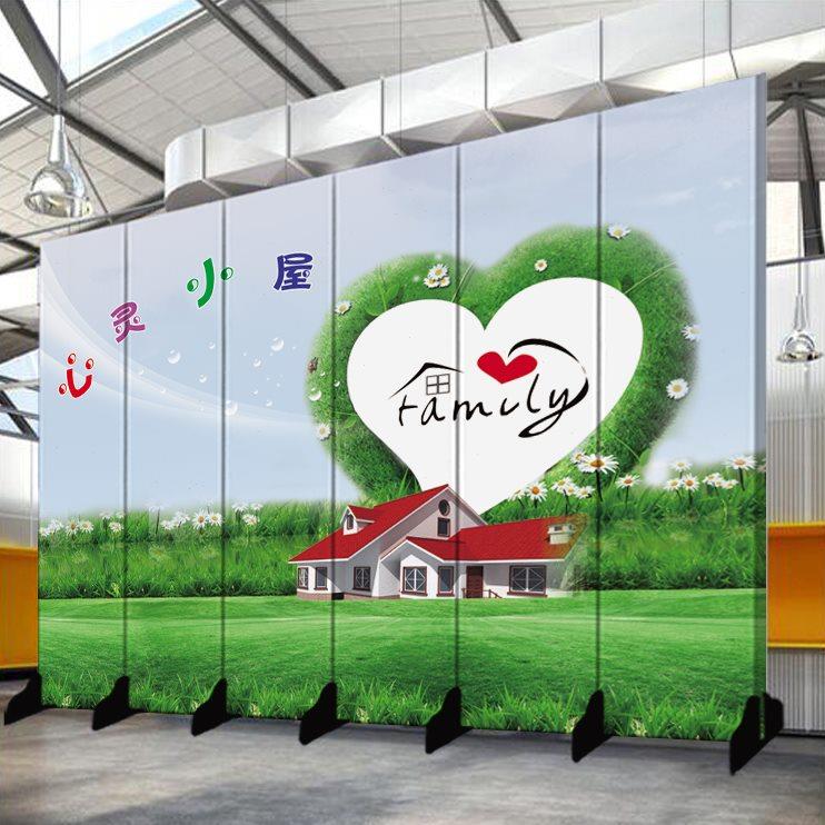 屏风隔断中小艺术学校心理咨询室公司折屏折叠卧室客厅移动墙简约