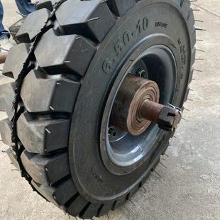10实心轮胎单只载重2.5吨带独轮轴头直径570轮宽150 6.50 轴粗45