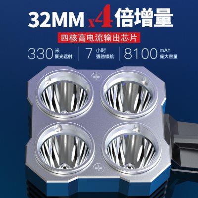 户外森林强光可充电手电筒家用应急超亮远射应急便携多功能探照灯