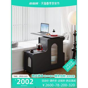 移动边几客厅小茶几茶桌带智能烧水壶沙发侧边柜现代简约茶台 法式
