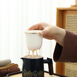 旅行功夫茶具小套装 便携式 家用简约户外露营办公室泡茶壶茶杯茶盘