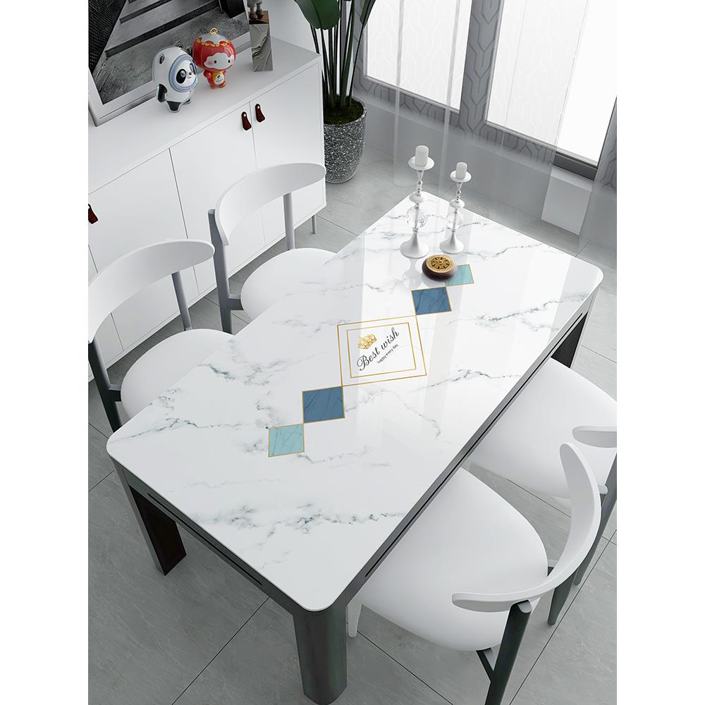 斯堪的纳维亚无障碍豪华风格软玻璃桌布防水防油免洗防烫餐桌垫咖