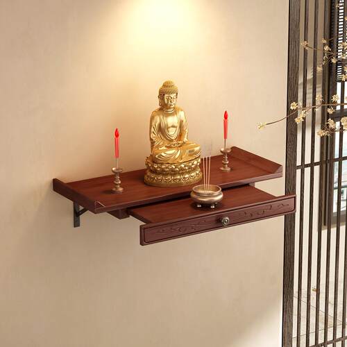小型佛龛壁挂式神龛财神爷香案台观音佛像供座台神位桌面供桌神台