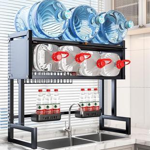 沥水碗盘碗柜厨房带水池多功能水槽收纳防尘家用柜门架碗碟置物架