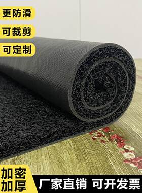 pvc塑料丝圈地毯蹭脚垫门口防滑蹭土耐脏可裁剪室外加厚黑色地毡