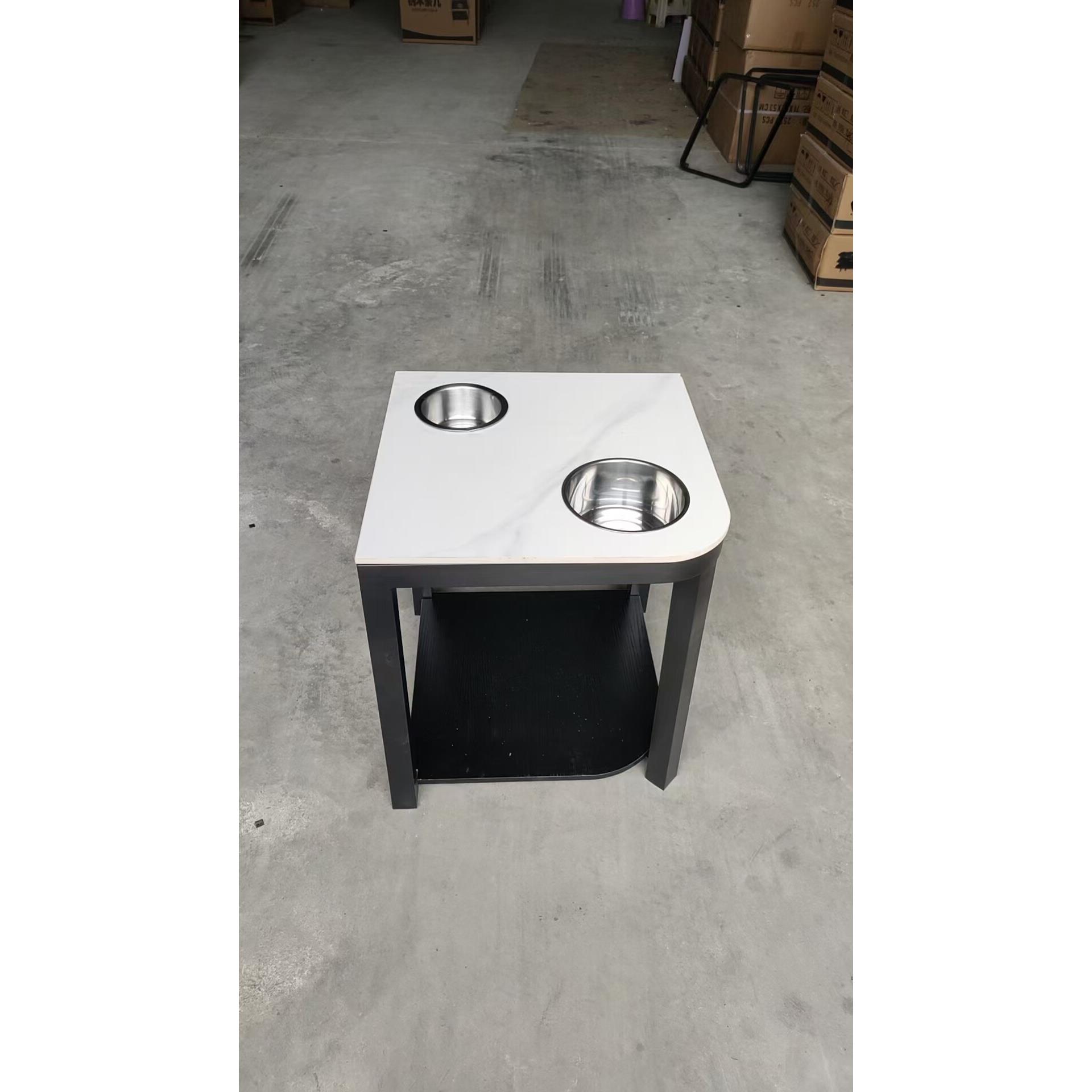 麻将机专用茶几棋牌室茶楼麻将桌专用岩板茶几整装岩板茶水架边几