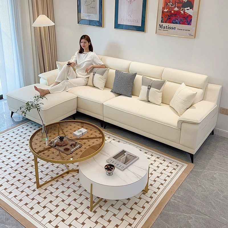 北欧科技布沙发三防奶油风简约客厅家用小户型转角贵妃位布艺沙发,住宅家具,布艺沙发,淘宝优惠券,粉丝福利购,淘宝优惠卷