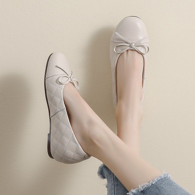 圆头浅口单鞋女一脚蹬真皮百搭软皮软底内增高坡跟豆豆鞋瓢鞋夏,女鞋,乐福鞋（豆豆鞋）,淘宝优惠券,粉丝福利购,淘宝优惠卷