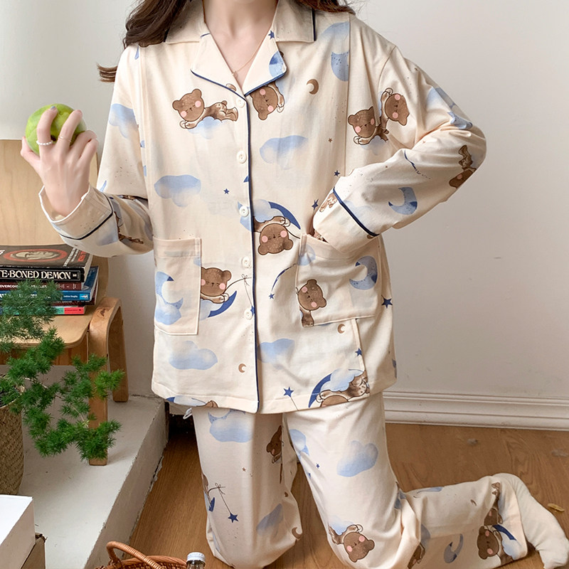 月子服夏季薄款产后纯棉哺乳睡衣女款孕妇家居服春秋产妇长袖套装