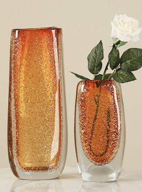 现代创意轻奢琉璃玻璃花瓶摆件酒店客厅玄关餐桌装饰摆设插花花器