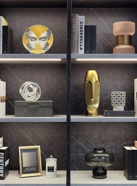 简约现代样板间北欧书柜客厅家居软装饰品相架玻璃道具摆件ZH2635