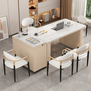 1.8米岩板茶桌椅组合居家办公两用茶台岛台餐桌一体 1.6 1.2 1.4