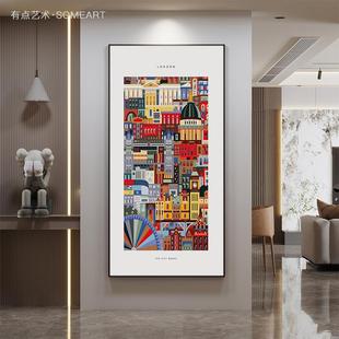 饰画客厅抽象艺术墙面壁画走廊过道挂画 现代轻奢高级感进门玄关装