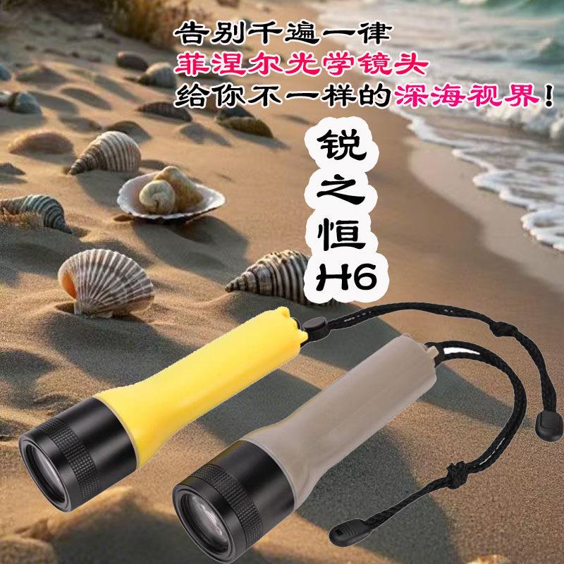 锐之恒潜水灯防水手电筒水下照明灯磁控后开关强光潜水灯