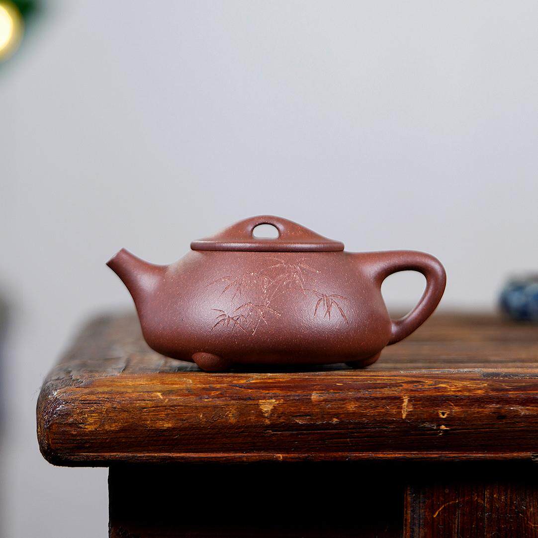宜兴紫砂壶名家纯半手工功夫茶具套组原矿本山紫泥景舟石瓢200cc