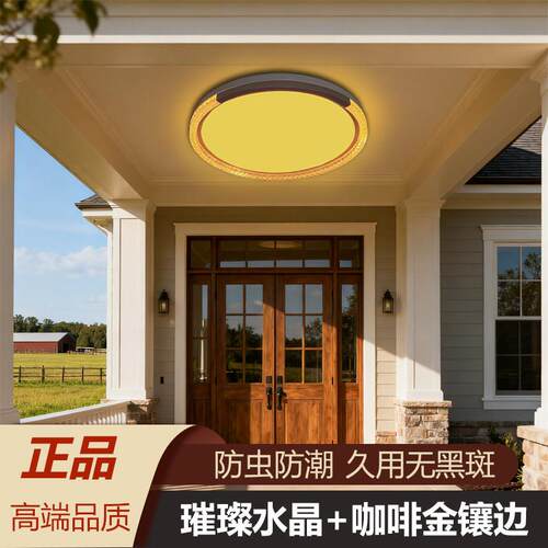 红光金黄彩色变光别墅大门口吸顶灯入户灯门厅室外庭院屋簷阳台灯