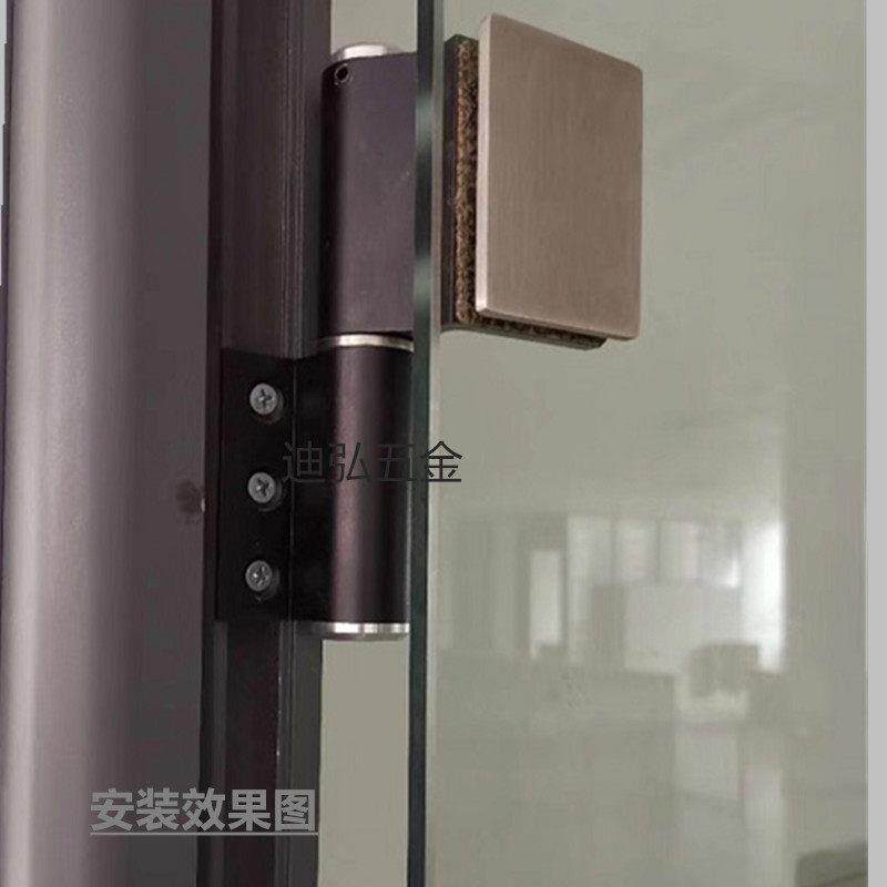 玻璃门液压铰链高隔断办公室静音铰链缓冲闭门器三合一不锈钢折页