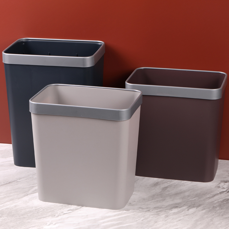带压圈长方形夹缝分类垃圾桶家用客厅卧室卫生间窄V创意无盖垃圾