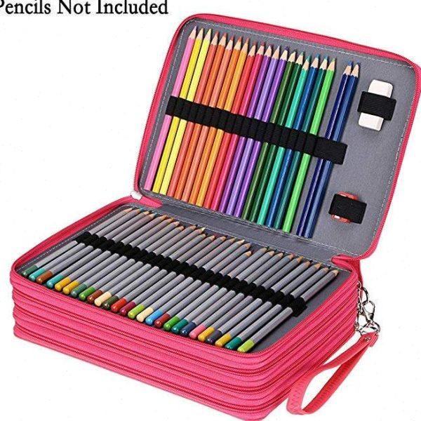 2019新款大容量美术用品笔袋学生彩铅收纳袋200孔文具盒包邮