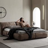 baxter大象耳朵床主卧豪华高级意式 极简高端科技布艺双人巴黎大床