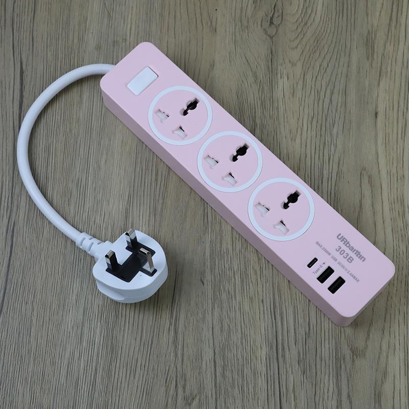 13A英规英式USB插座拖板13a中国香港英规电排插延长线马来西亚