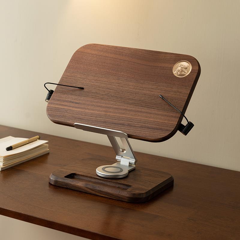 实木书架阅读架看书神器儿童绘本桌面可升降多功能读书支架书立架