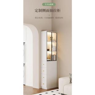 书柜卧室置物书柜储物展示柜子 现代简约沙发边柜夹缝柜侧面抽拉式