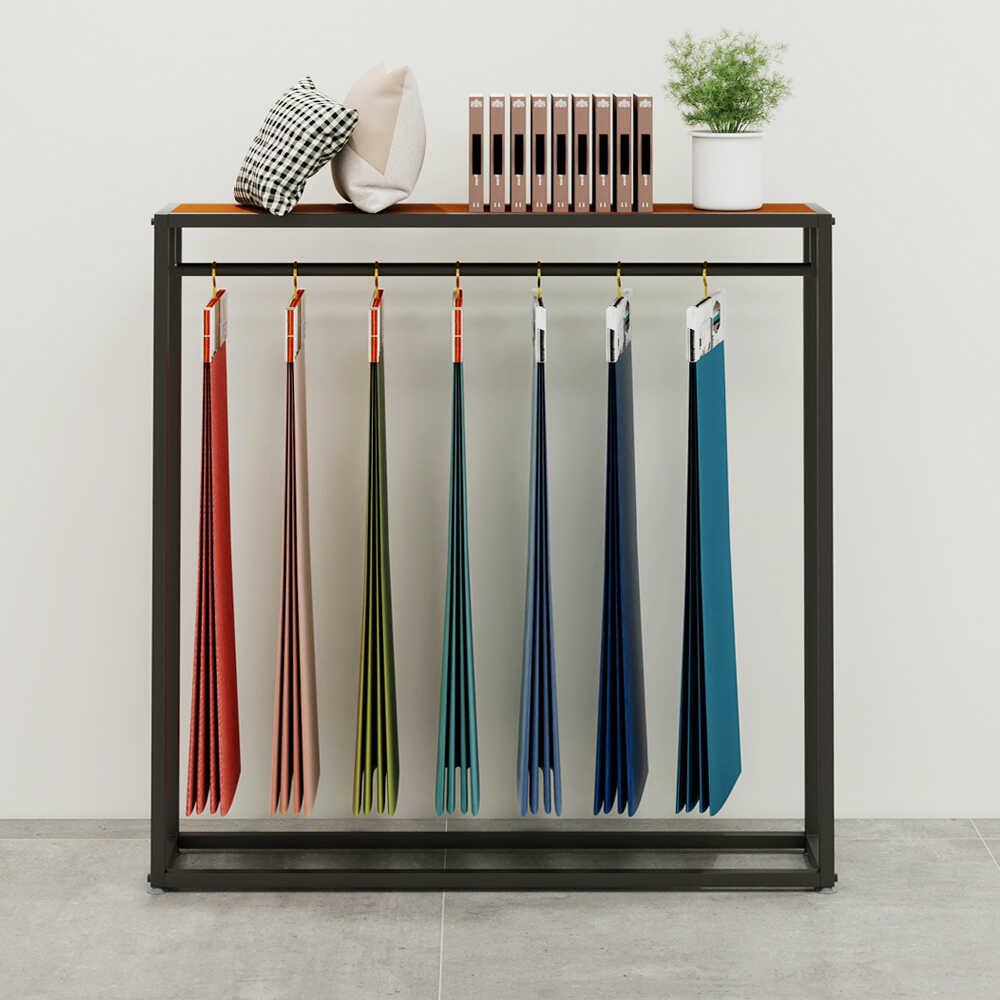 窗帘吊卡展示架家纺布料样品色卡货架样板展会陈列架子落地式展架